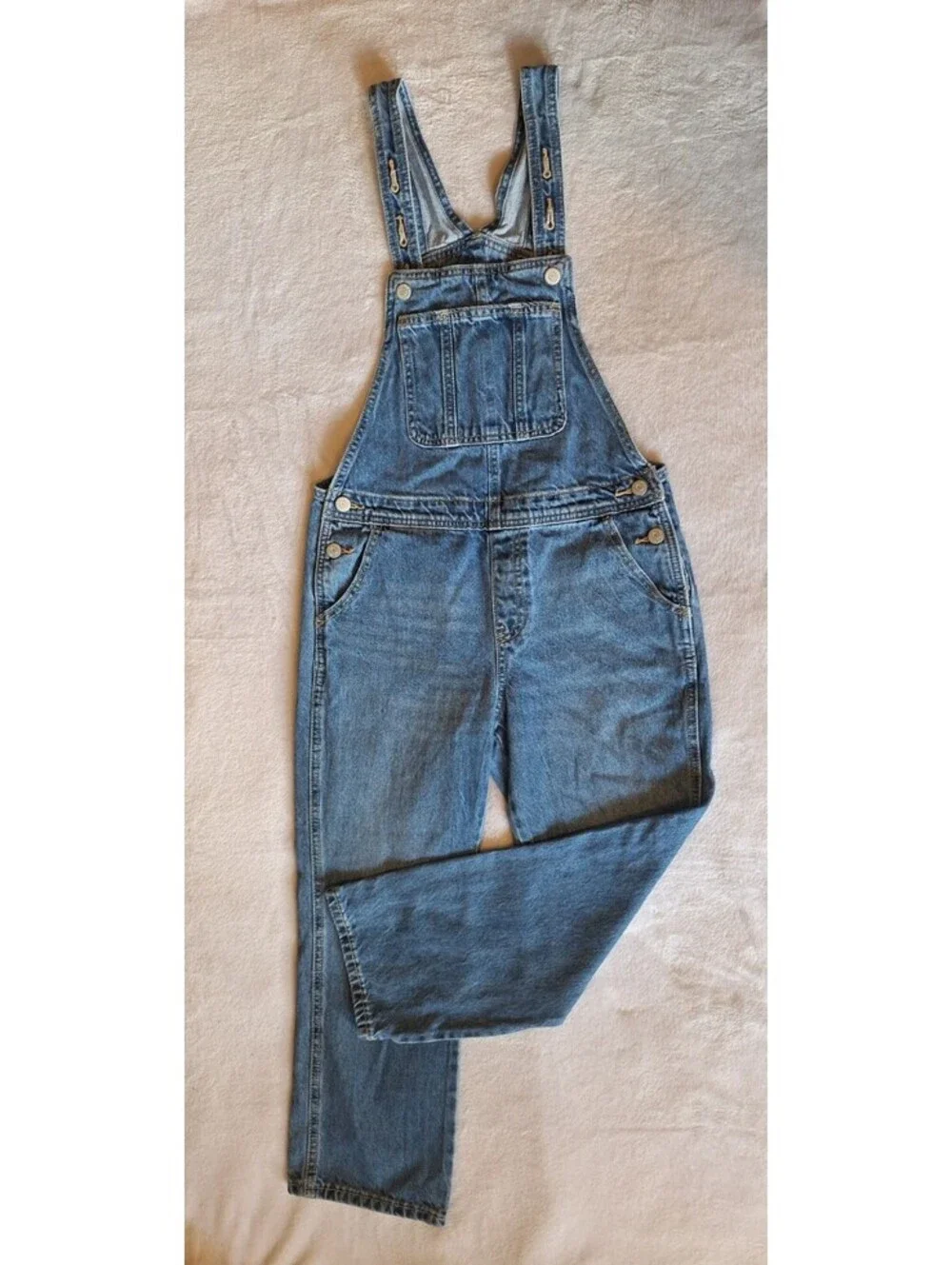 OLD NAVY Girls Distressed Bib Denim Overalls Fall Cottagecore EUC - Size 10/12